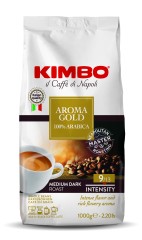 Kimbo aroma gold 100% arabica bonen 1 kg.(014086)